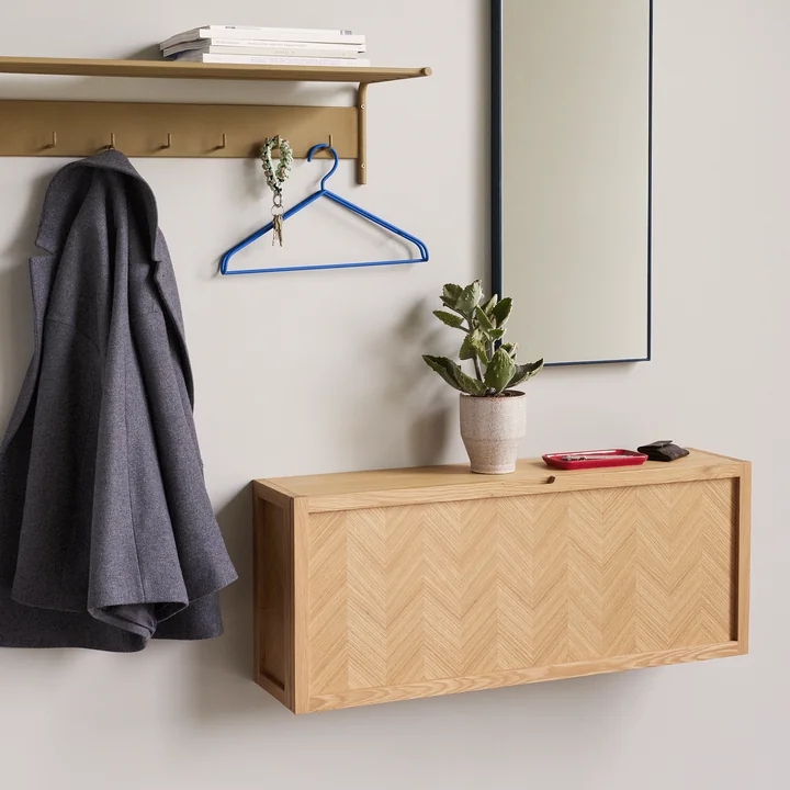 Herringbone Shoe cabinet, natural oak from Hübsch Interior