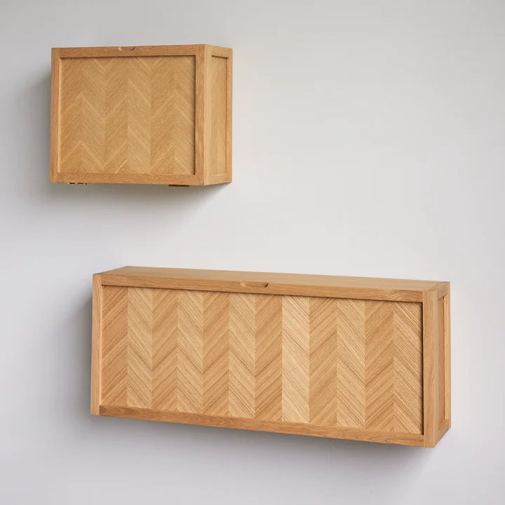 Herringbone Shoe cabinet, natural oak from Hübsch Interior