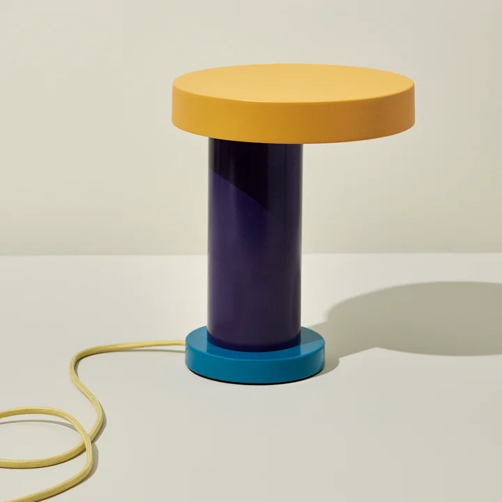 Magic LED table lamp, purple / petrol / orange / yellow from Hübsch Interior