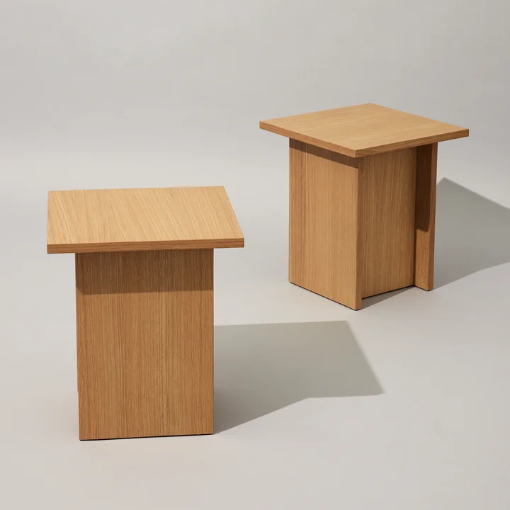 Straight Side table, natural oak from Hübsch Interior