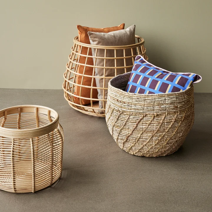 Storage baskets, natural from Hübsch Interior