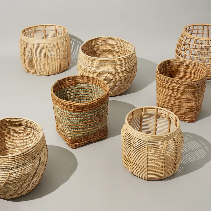 Storage baskets, natural from Hübsch Interior