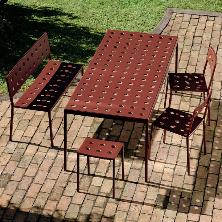 Balcony Stool, iron red by HAY