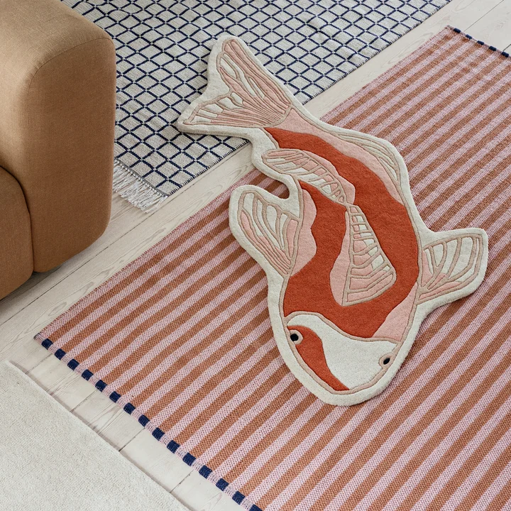 Koi Carpet from Broste Copenhagen in the version pumkin orange