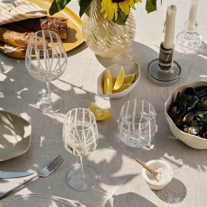 Stripe tableware from Broste Copenhagen