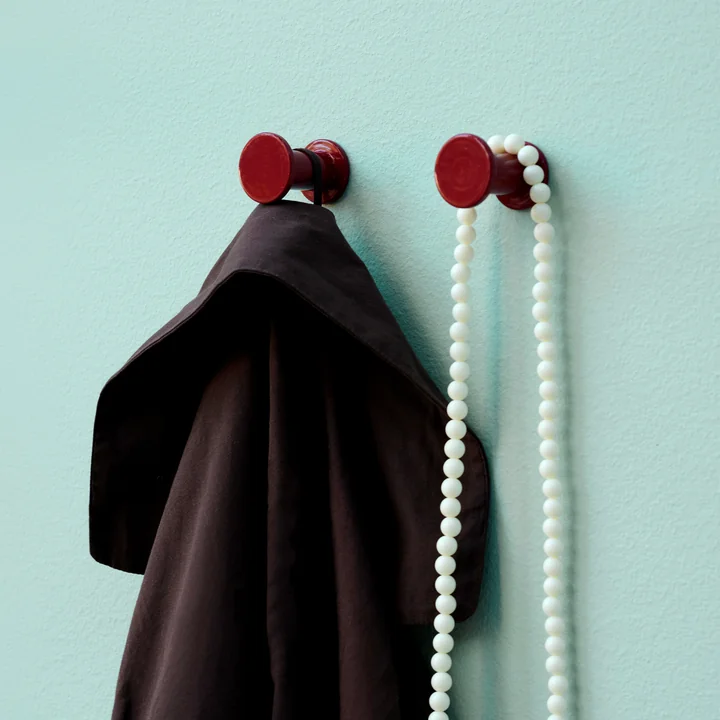 Bolt Coat hook set of 2, red from HAY