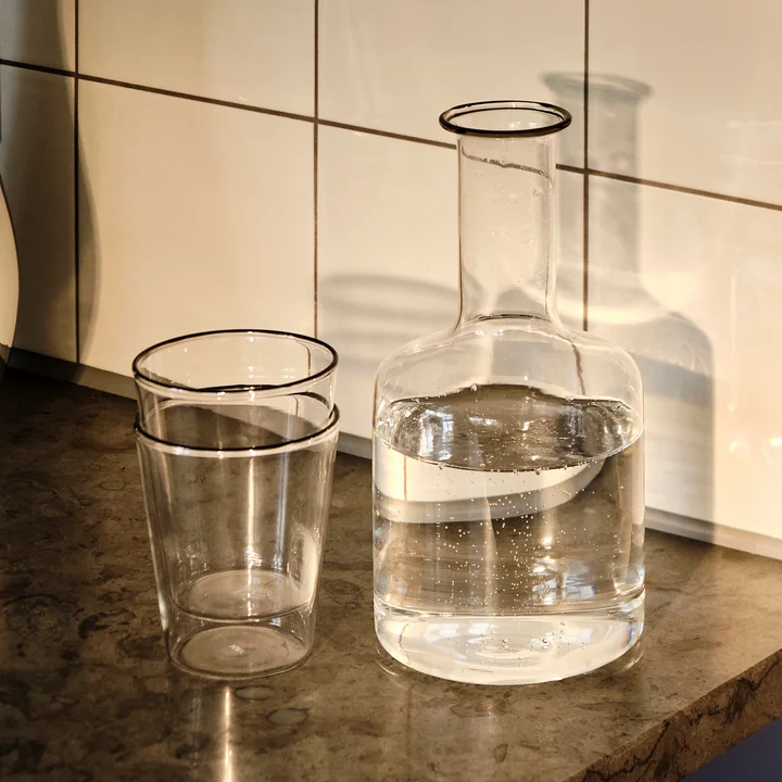 Rim HAY carafe and glasses
