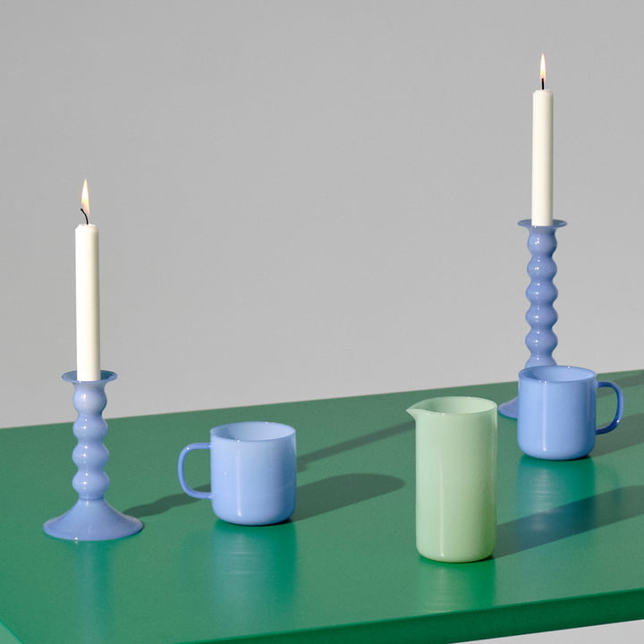 Wavy Candlestick, jade light blue from Hay