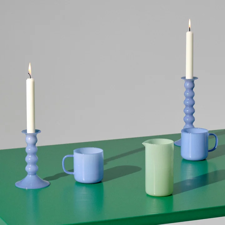 Wavy Candlestick, jade light blue from HAY