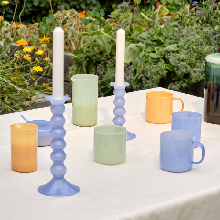 Wavy Candlestick, jade light blue from Hay