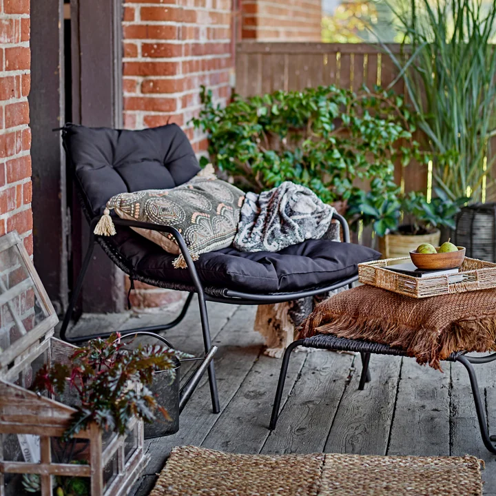 Bloomingville - Boel deck chair with footrest