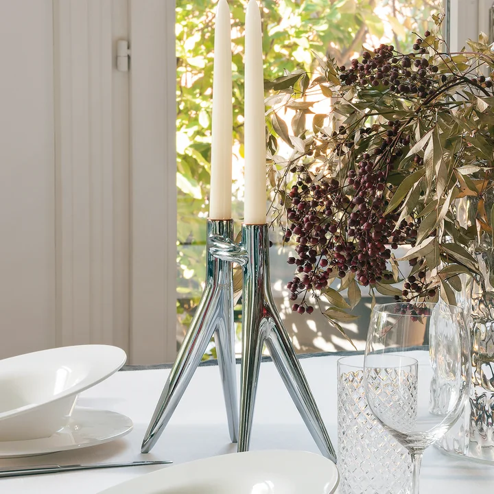 Abbracciaio Candlestick, chrome glossy from Kartell