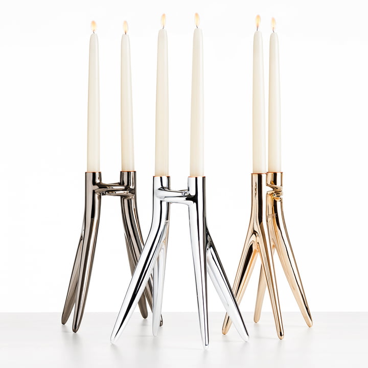 Abbracciaio Candlestick, chrome glossy from Kartell