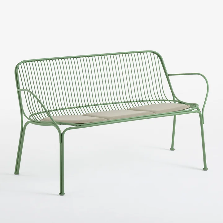 Hiray Garden sofa, sage green with seat cushion, ecru from Kartell