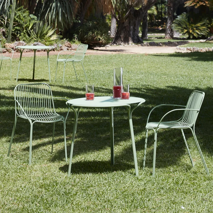 Hiray Garden table, Ø 60 cm, sage green by Kartell