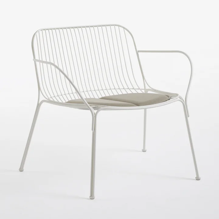 Hiray Lounge Chair, white with seat cushion, ecru from Kartell