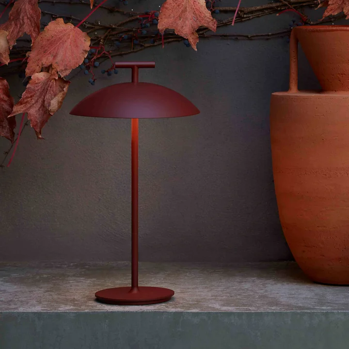 Mini Geen-A LED battery table lamp, brick red by Kartell