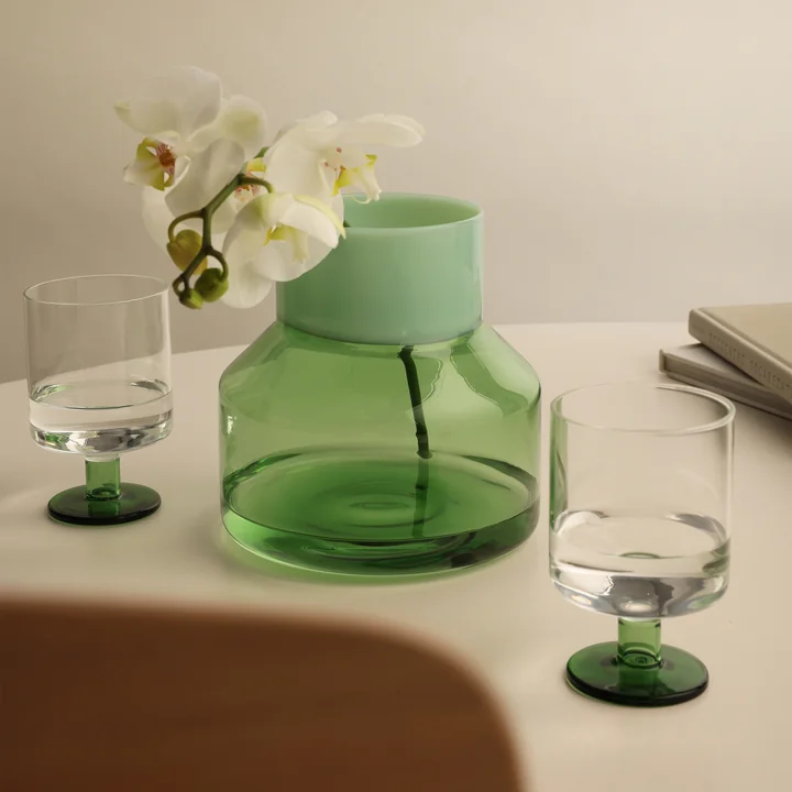 Generous Vase large from Design Letters in the version milky green / green