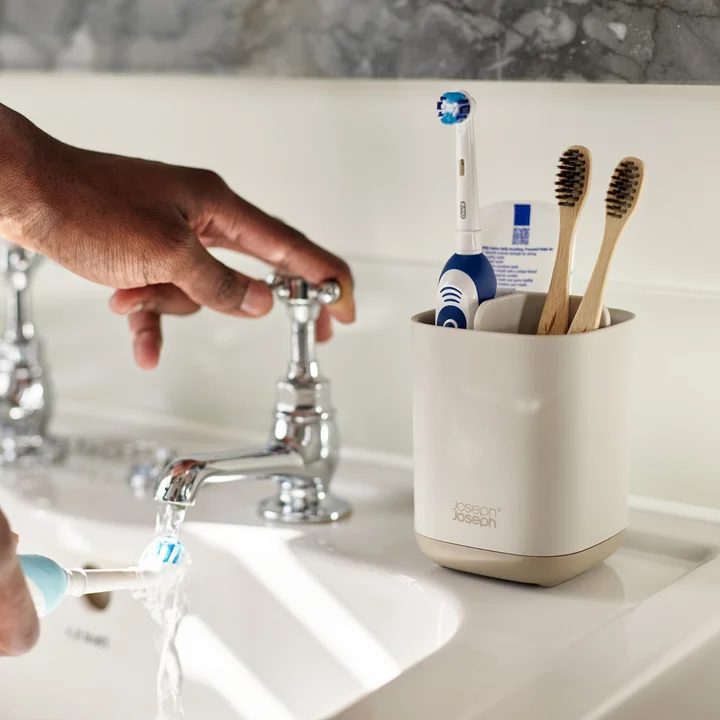 EasyStore Toothbrush holder, ecru from Joseph Joseph