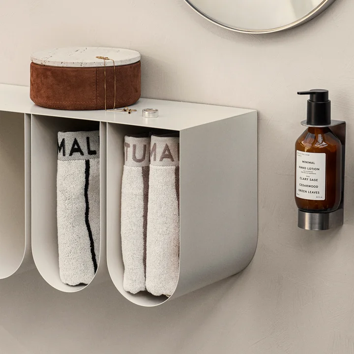 Curved Wall shelf from Kristina Dam Studio in color beige