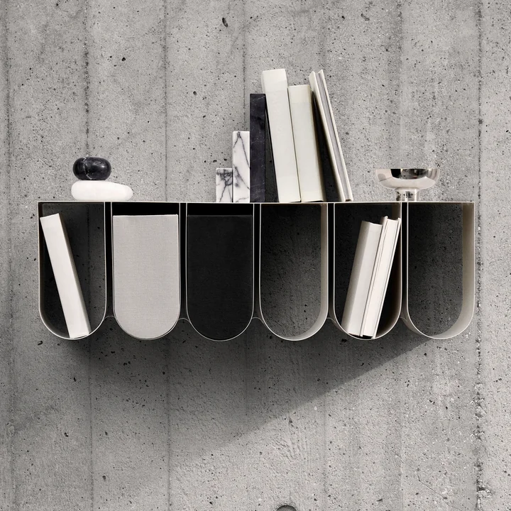 Curved Wall shelf from Kristina Dam Studio in color beige