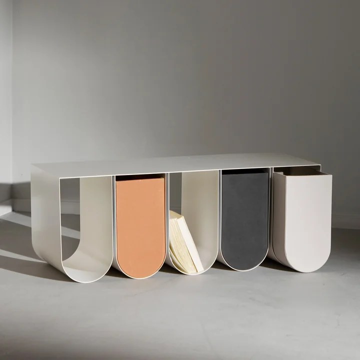 Curved Wall shelf from Kristina Dam Studio in color beige