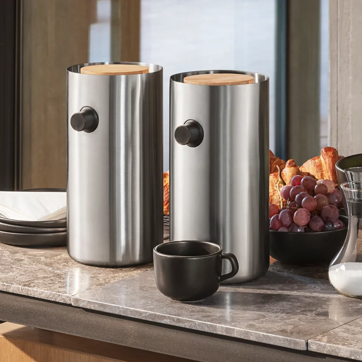 Nordic Kitchen Pump thermos, stainless steel from Eva Solo