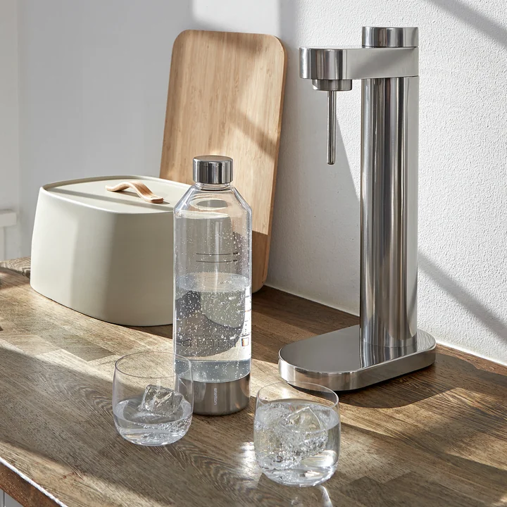 Brus Water bubbler from Stelton in the steel version