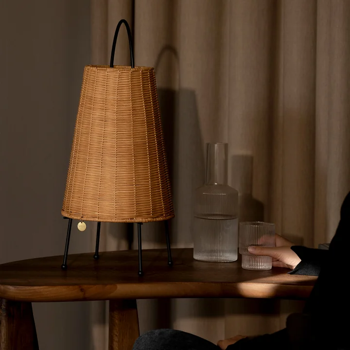 Porti LED table lamp rattan from Ferm Living