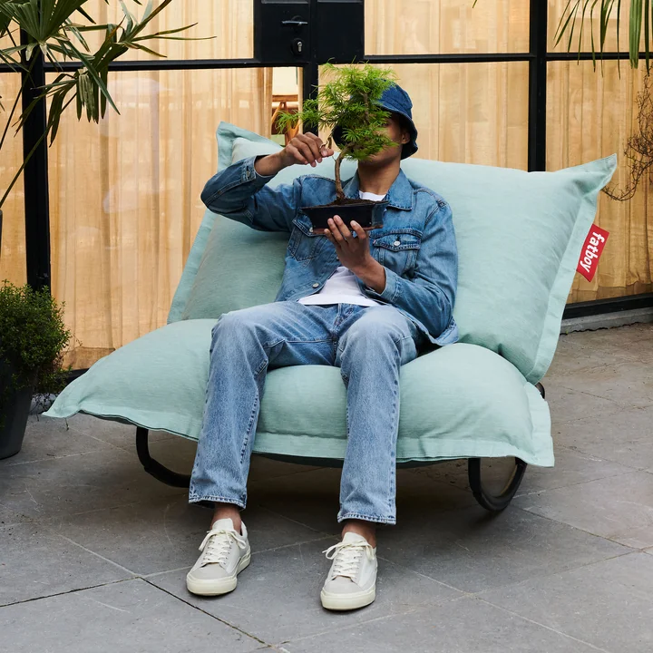 Fatboy - Special offer set: Rock 'n' Roll Lounge Chair, black + Original Outdoor Beanbag, seafoam