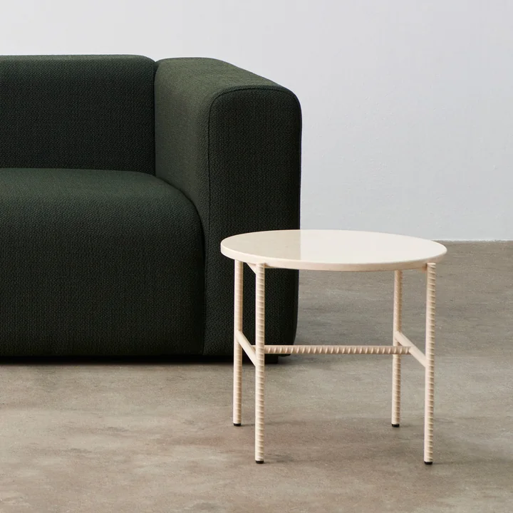 Rebar Side table Ø 45 x H 40.5 cm, marble beige / alabaster by HAY
