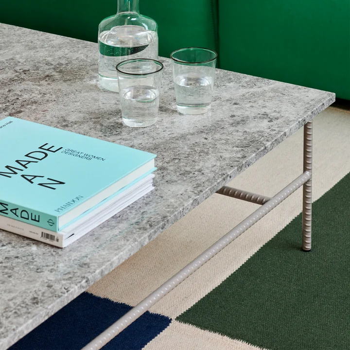 Rebar Coffee Table, marble gray / fossil gray of HAY