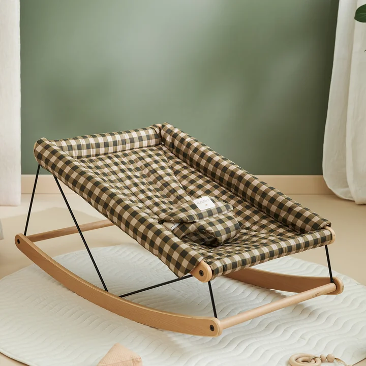 Growing Green Baby bouncer with cushion from Nobodinoz