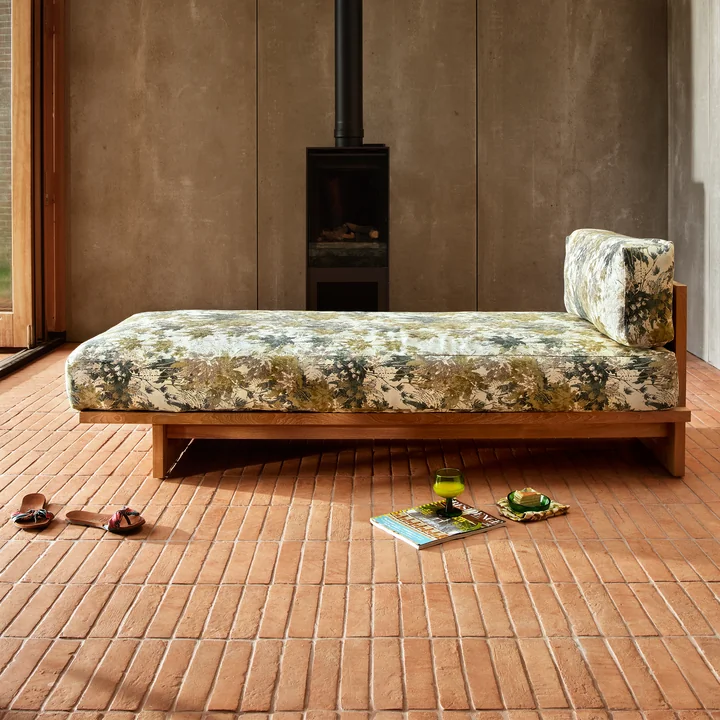 Teak Outdoor Daybed, botanical from HKliving