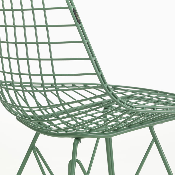 Wire Chair DKR (H 43 cm), Eames Sea Foam Green / without cover, plastic glides (basic dark) by Vitra