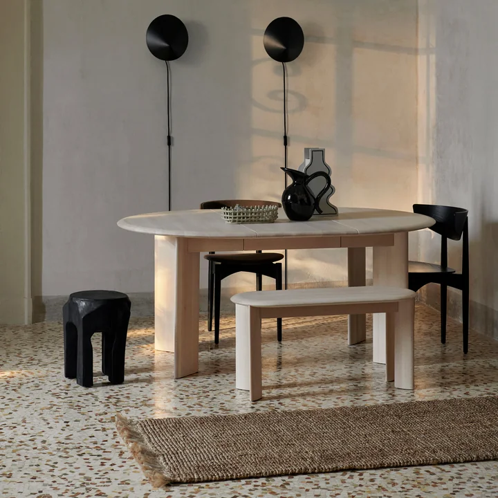 Ferm Living - Bevel bench, beech white oiled