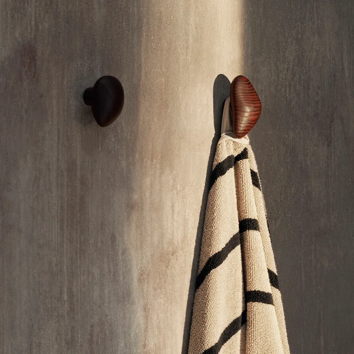 Ferm Living - Cairn Wall hook, dark brown (set of 2)