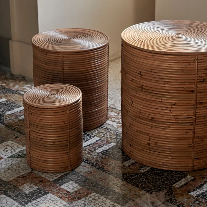 Ferm Living - Column Storage, natural stained (set of 3)