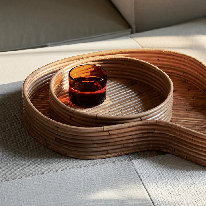 Ferm Living - Isola Tray, natural stained (set of 2)