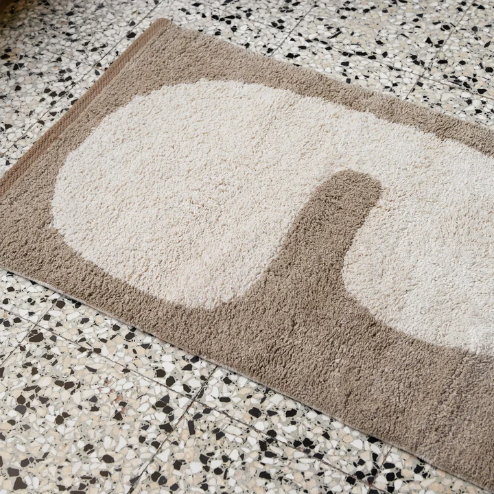 Lay Washable doormat from Ferm Living in the design dark taupe / off-white