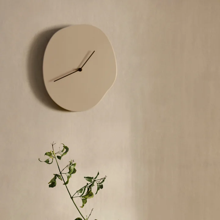 Melt Wall clock from Ferm Living in the color cashmere