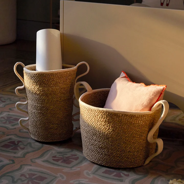 Verso Basket from Ferm Living in the finish off-white