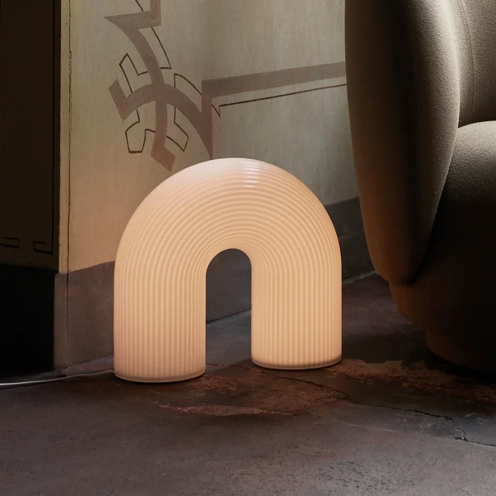 Vuelta LED floor lamp Ferm Living in the color white