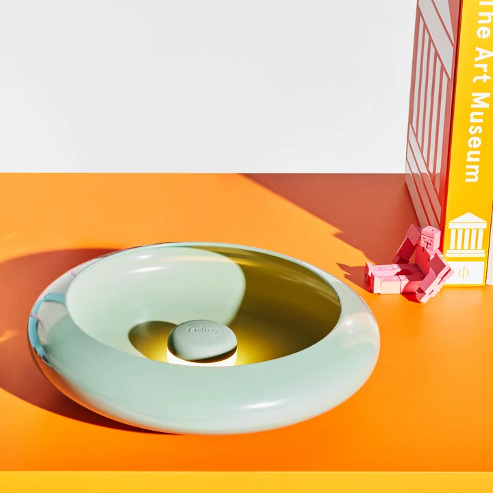 Oloha Medium bowl with LED battery light, sage by Fatboy