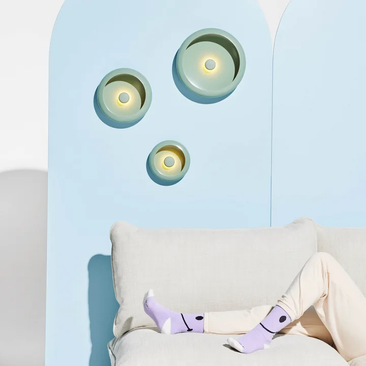 Oloha Trio Bowl with LED battery light, sage from Fatboy