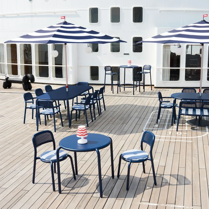 Stripesol Set parasol Ø 350 cm dark blue from Fatboy