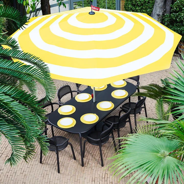 Stripesol Set parasol Ø 350 cm lemon from Fatboy