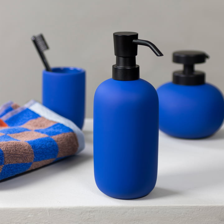 Lotus Soap dispenser high from Mette Ditmer in the finish cobalt