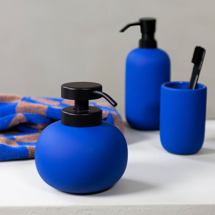 Lotus Soap dispenser deep from Mette Ditmer in the finish light cobalt