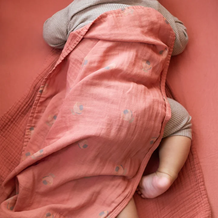 Nobodinoz - Wabi Sabi Muslin cloth, 70 x 70 cm, blossom rosewood